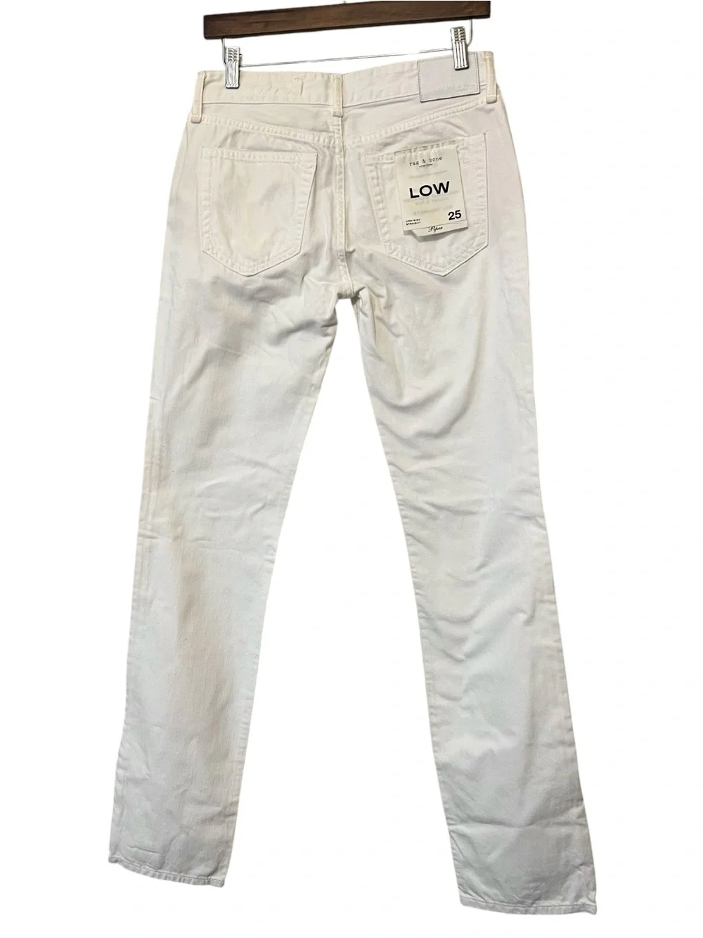 Rag & Bone New York Piper, Low-Rise Straight Leg, What/Tan‎ Wash, Size 25
